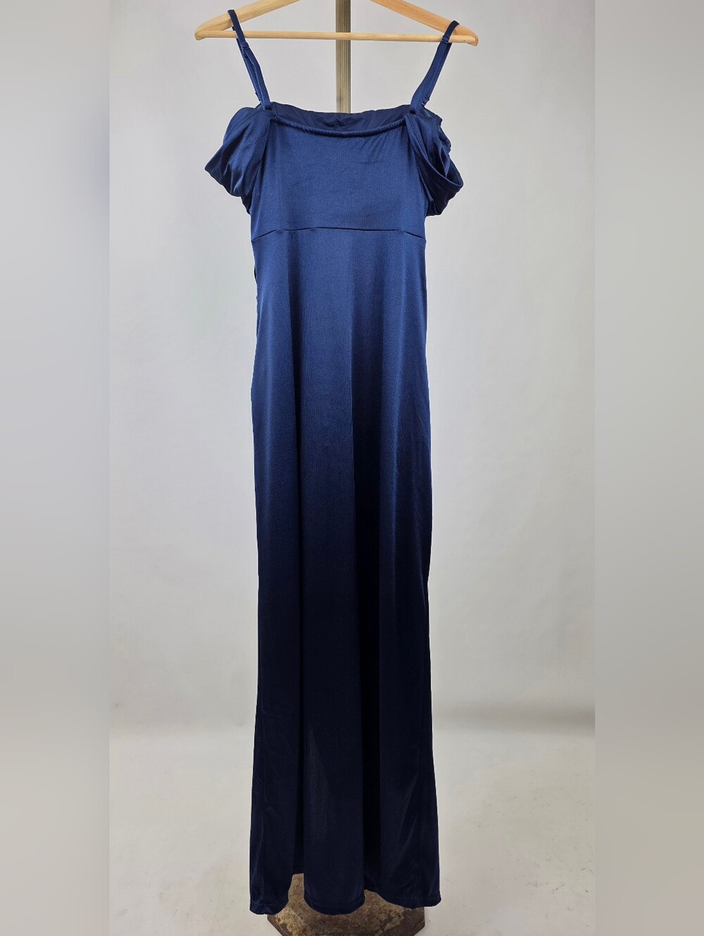 Popilush Women's Navy Shimmer Off The Shoulder 8 In 1 Shapewear Maxi Dress Large - Picture 13 of 16